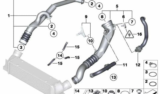 Soporte conducción aire de admisión OEM 13717577230 para BMW {E89 (Z4)}. Original BMW.