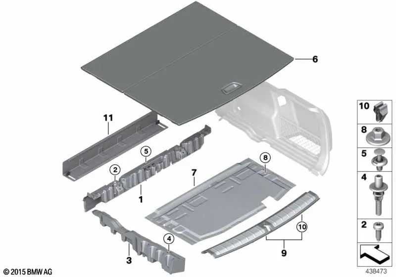 Protector de Carga para BMW F48, F48N, F49, F49N (OEM 51477413689). Original BMW