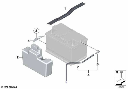 Protección de batería contra vuelcos para BMW E84 (OEM 61217584733). Original BMW.