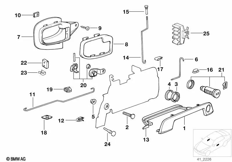 Tuerca M24X1 para BMW E36, E34, E32 (OEM 51211928307). Original BMW