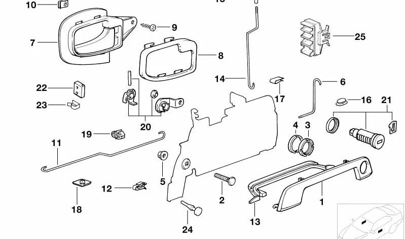 Barra de accionamiento derecha OEM 51218237290 para BMW E36. Original BMW.