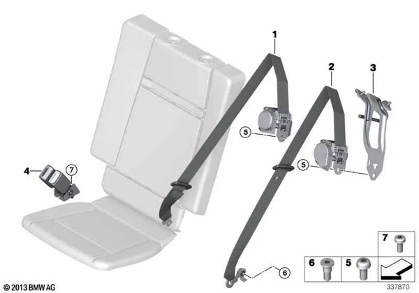 Correa trasera para BMW F15 (OEM 72117297125). Original BMW