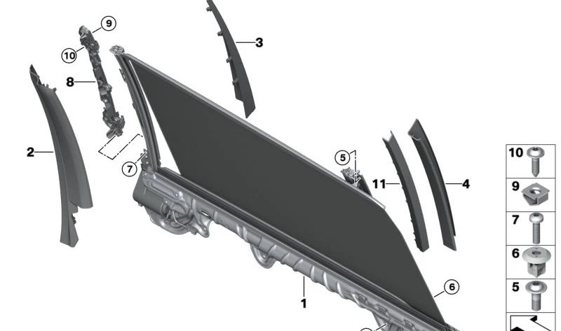 Separador derecho OEM 51357482518 para BMW G07 (X7). Original BMW.