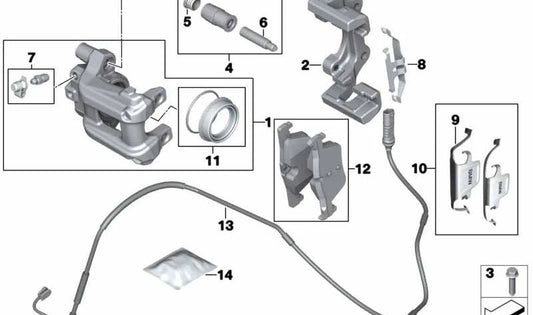 Soporte de Freno para BMW F20, F21, F22, F23 (OEM 34216850855). Original BMW