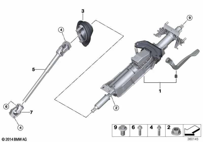 Cruceta para BMW F87, F80, F82, F83 (OEM 32302284713). Original BMW