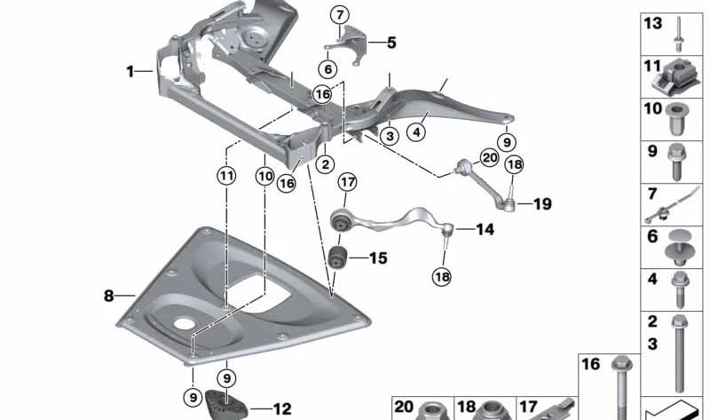 Bucha de borracha para o braço de controle OEM 31102283579 para BMW E82, E90, E92, E93. BMW original.