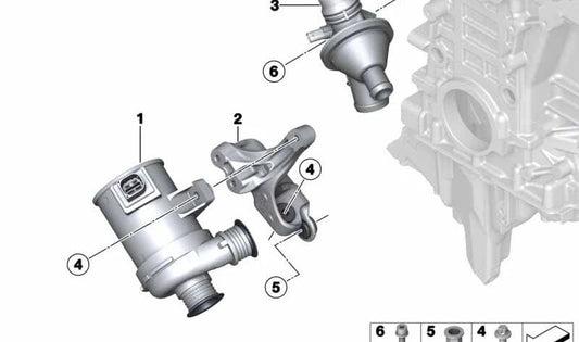 Soporte de refrigerante OEM 11517611284 para BMW E84. Original BMW.