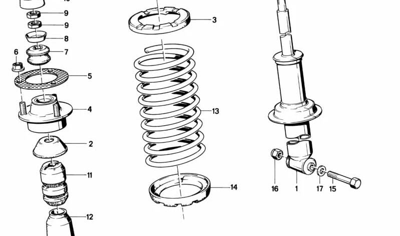 Resorte helicoidal para BMW Serie 7 E23 (OEM 33531127149). Original BMW