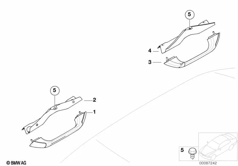 Asa delantera para BMW Serie 3 E36, E46 (OEM 51168203991). Original BMW