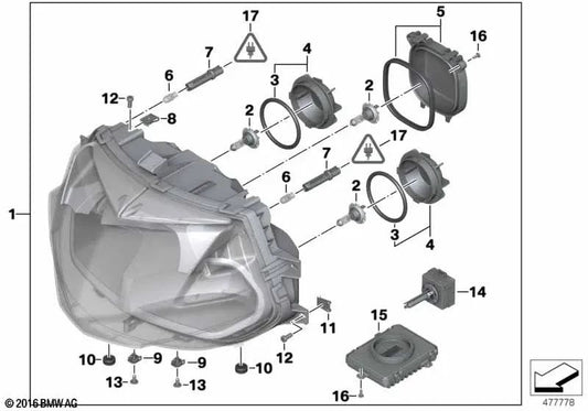 Portalámpara para BMW E65, E66 (OEM 63126916105). Original BMW