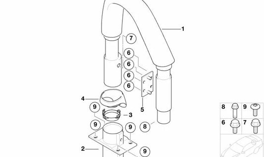 Tornillo de cabeza hexagonal para BMW E52 (OEM 07119901677). Original BMW