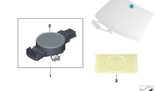 Sensor de lluvia, luz, solar y antivaho para BMW Serie 2 U06, X1 U11, U12 (OEM 61355A8A209). Original BMW