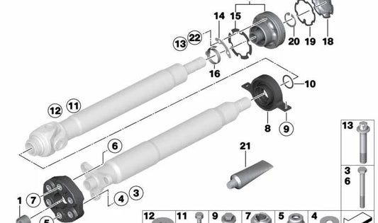 Arandela eje de transmisión OEM 26102284017 para BMW E90, E92, E93. Original BMW.