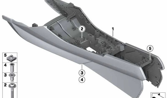 Mittelkonsolenhalterung für BMW F25, F26 (OEM 51169204254). Original BMW