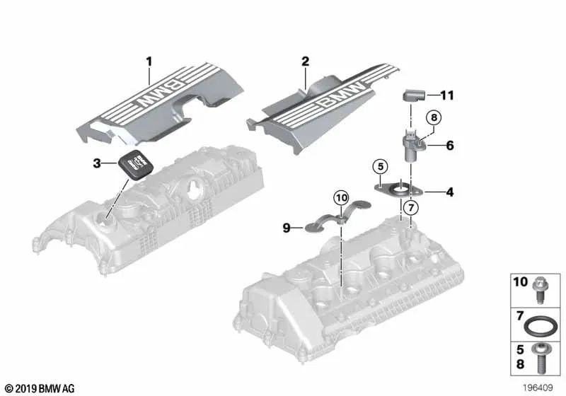 Cubierta de bobina de encendido para BMW E70 (OEM 11127548851). Original BMW