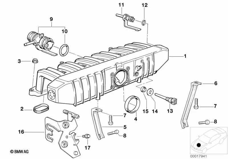 Junta para BMW Serie 3 E36, Serie 5 E34 (OEM 11611717259). Original BMW.