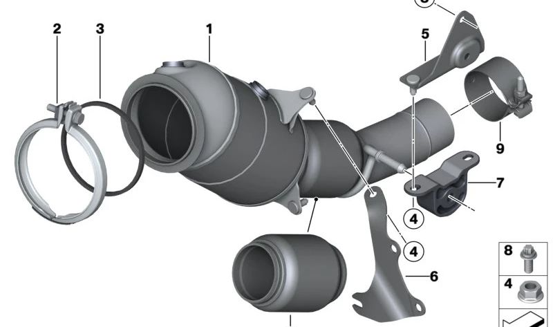 Suporte de borracha OEM 18307802829 para BMW E60, E61, E70, F15, E71, F16, E89. BMW original.