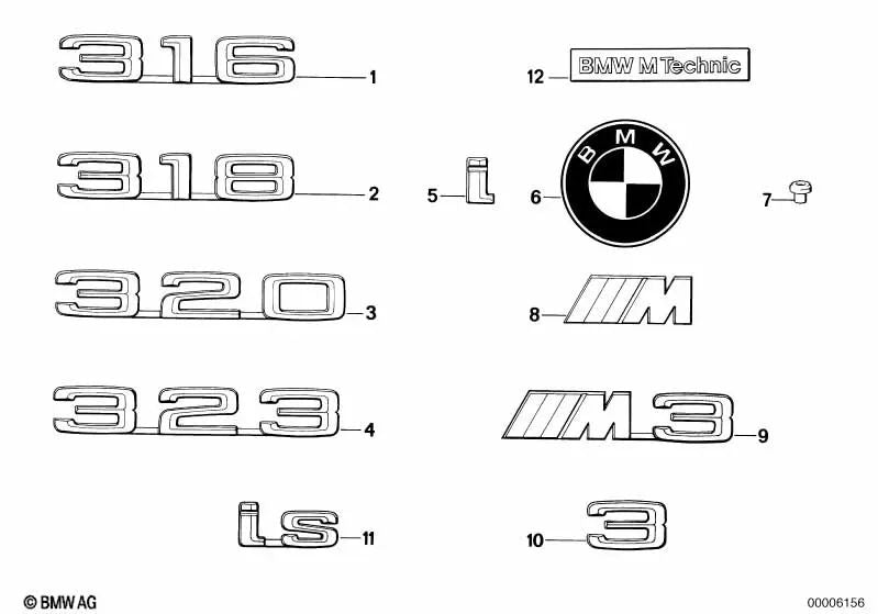 Tuelle para BMW E30, E28, E24, E23 (OEM 51141902279). Original BMW