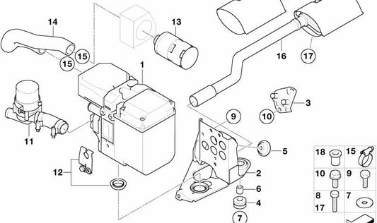 Bomba de agua del calefactor auxiliar OEM 64126916045 para BMW E65, E66. Original BMW.