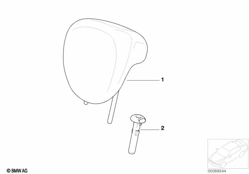 Mini guide for lockable headrest for R50, R52, R53 (OEM 52100804934). Original Mini