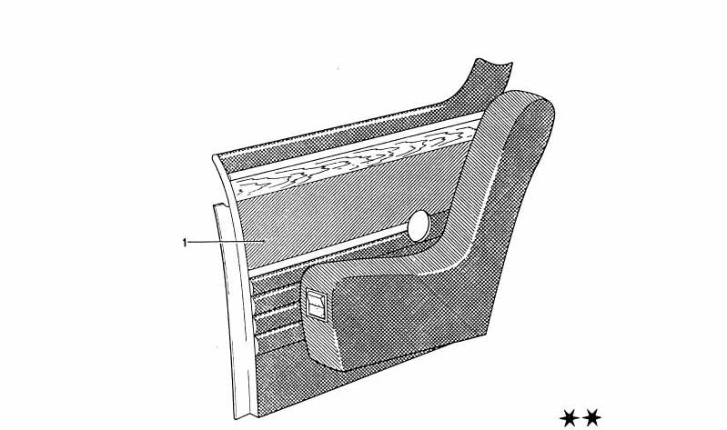 Revestimiento lateral negro derecho para BMW (OEM 51431811532). Original BMW