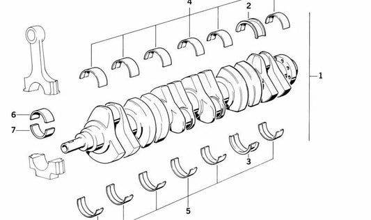 Cigüeñal sin cojinetes OEM 11211267638 para BMW E30, E28. Original BMW.