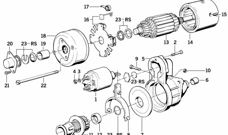 Relé de arranque OEM 12411273228 para BMW (Modelos compatibles: E21, E30, E12, E28, E24, E23, E32). Original BMW