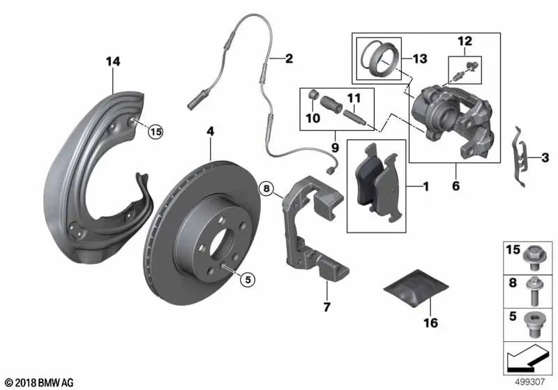 Disco de freno ventilado para BMW G42, G20, G20N, G21, G21N (OEM 34106877211). Original BMW