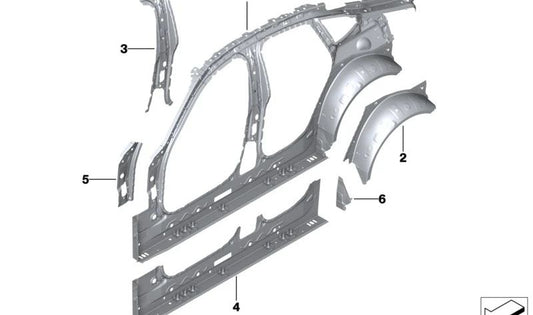 Rear right outer wheel arch for BMW 4 Series G26 (OEM 41149625574). Original BMW