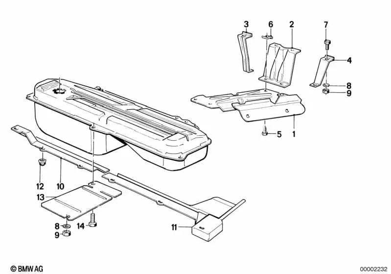 Soporte derecho para BMW Serie 3 E30 (OEM 16111177347). Original BMW