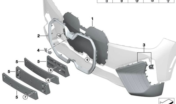 Aircurtain izquierda para BMW I20 (OEM 51115A3AE03). Original BMW.