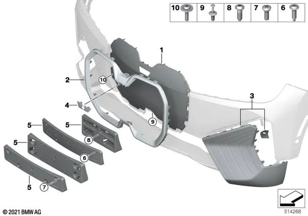 Portaplacas delantero para BMW i I20 (OEM 51135A4A2B9). Original BMW