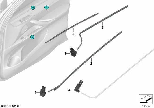 Difusor línea de contorno puerta delantera izquierda para BMW F16, F86 (OEM 63319341608). Original BMW