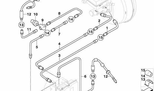 Tubería para BMW Serie 5 E60, E61 (OEM 34326772572). Original BMW