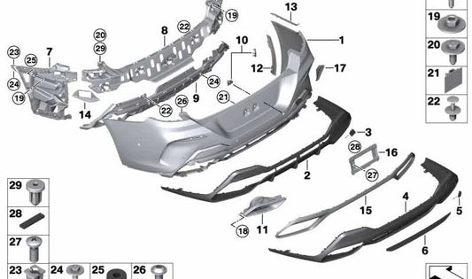 Rear left guide for BMW G14, G15 (OEM 51128075247). Original BMW.