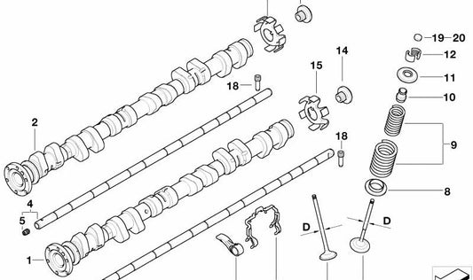 OEM 11317835041 intake camshaft for BMW E46, E39, E53, E85, E86. Original BMW.