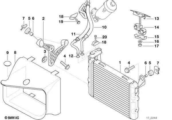 Arandela de seguridad para BMW E39, E38 (OEM 17212246030). Original BMW