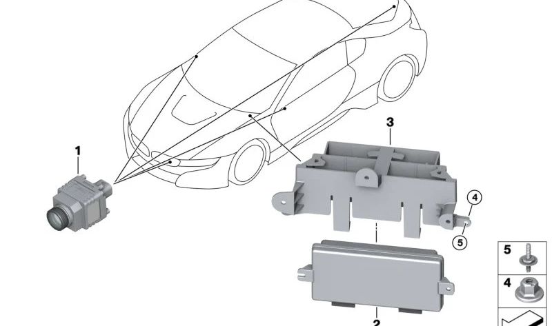 Surnoun View OEM 66539213990 Camera per BMW F25, F26, F15, F85, F16, F86, I12, I15. BMW originale.