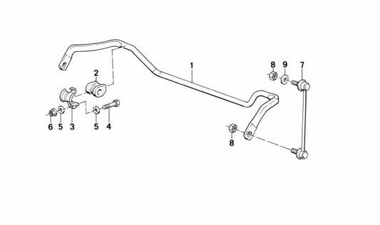 Soporte silentblock de brazo de suspensión OEM 31351135748 para BMW E30. Original BMW.