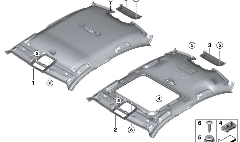 Cubierta del techo trasera para BMW Serie 3 G20, G28 (OEM 51447481619). Original BMW