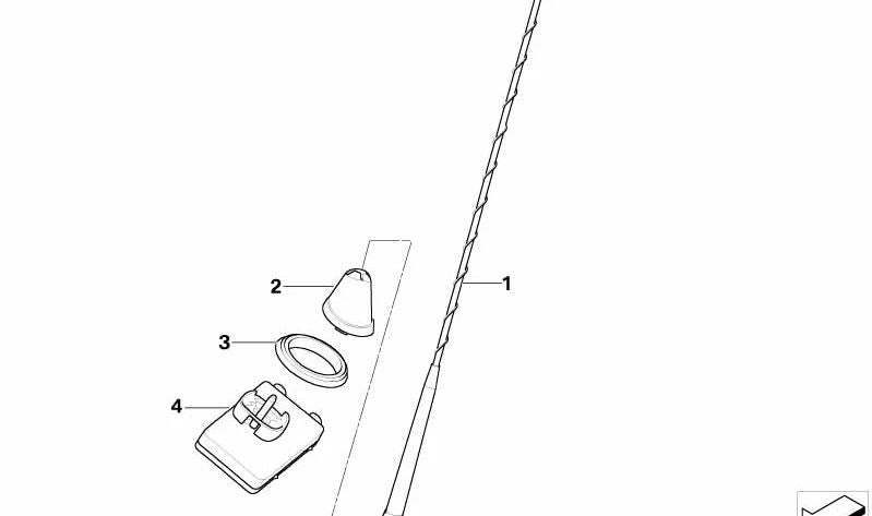 Basisgummi für die kurze Antenne von Außenantenne 65206912241 für BMW Z4 (E85, E86). Original BMW.