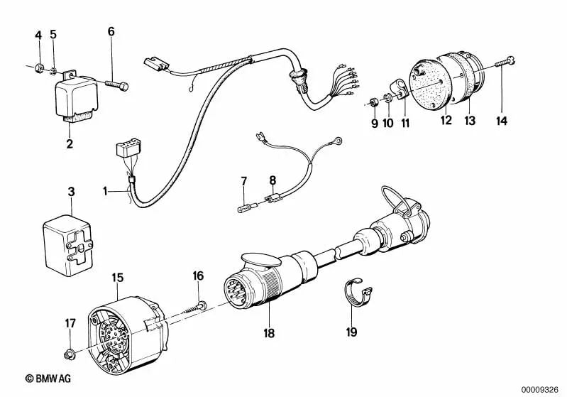 Tuerca hexagonal para BMW F52, F45, E30, E34, E39, E60, E61, E24, E63, E64, E32, F01, F02, E31, F49N, E53 (OEM 07119906520). Original BMW