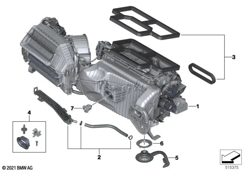 Tubo de drenaje de agua de condensación para BMW (OEM 64115A3FA44). Original BMW.