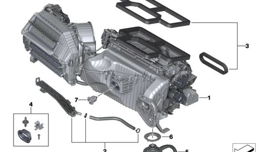 Habitação de distribuição de ar condicionado OEM 64119382872 para BMW G20, G21, G01, G02. BMW original.