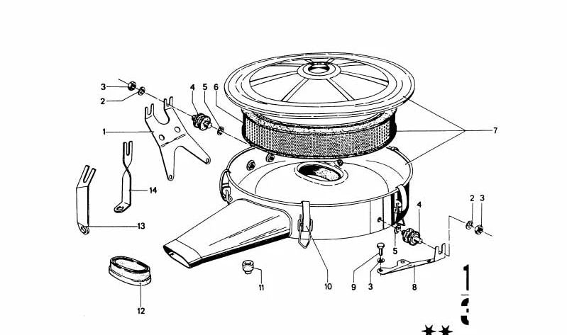 Caja de resonancia de admisión OEM 13721257989 para BMW E30, E34. Original BMW.