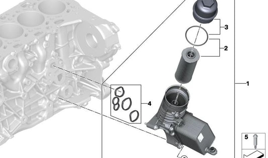 Juego de juntas OEM 11429885598 para BMW G20, G21, G22, G23, G26, G30, G31, G32, G11, G12, G14, G15, G16, G01, G02, G05, G06, G07. Original BMW.