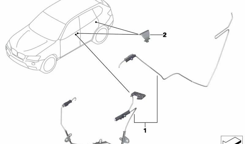 Left Door Handle Illumination for BMW X3 F25, X4 F26 (OEM 63177473683). Original BMW