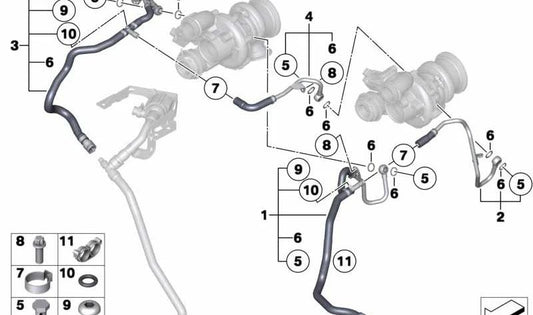 Manguera de Retorno para BMW Serie 7 F04 (OEM 11537595603). Original BMW