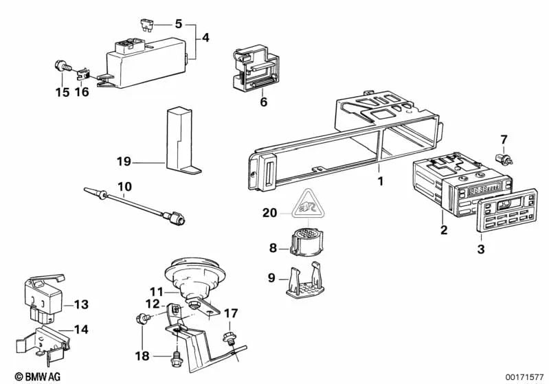 On-Board Computer Panel for BMW 5 Series E34, 7 Series E32 (OEM 65811384451). Original BMW.