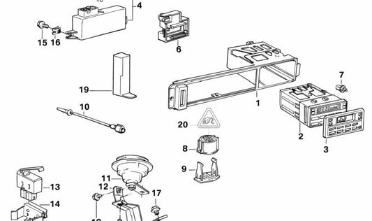 Radio/Clock Holder for BMW 5 Series E34 (OEM 65811384141). Original BMW.